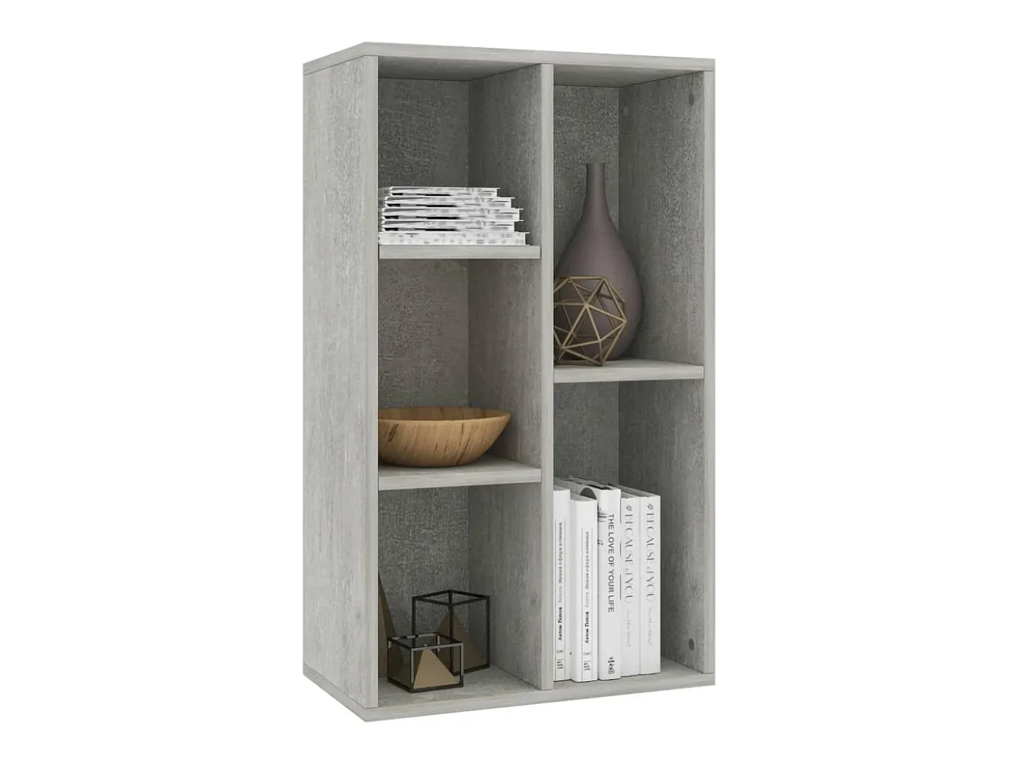 Biblioteca Estantería madera contrachapada gris 50x25x80 cm ES18510