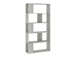 Biblioteca Estantería madera contrachapada gris hormigón 80x24x159cm ES30325