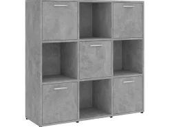 Biblioteca Estantería madera contrachapada gris hormigón 90x30x90 cm ES31681