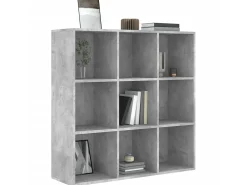 Biblioteca Estantería madera de ingeniería gris hormigón 98x29x97,5 cm ES92265