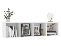Biblioteca Estantería/mueble para TV blanco 143x30x36 cm ES69265