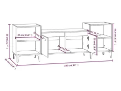 Blakely Mueble para TV madera contrachapada roble ahumado 160x35x55 cm
