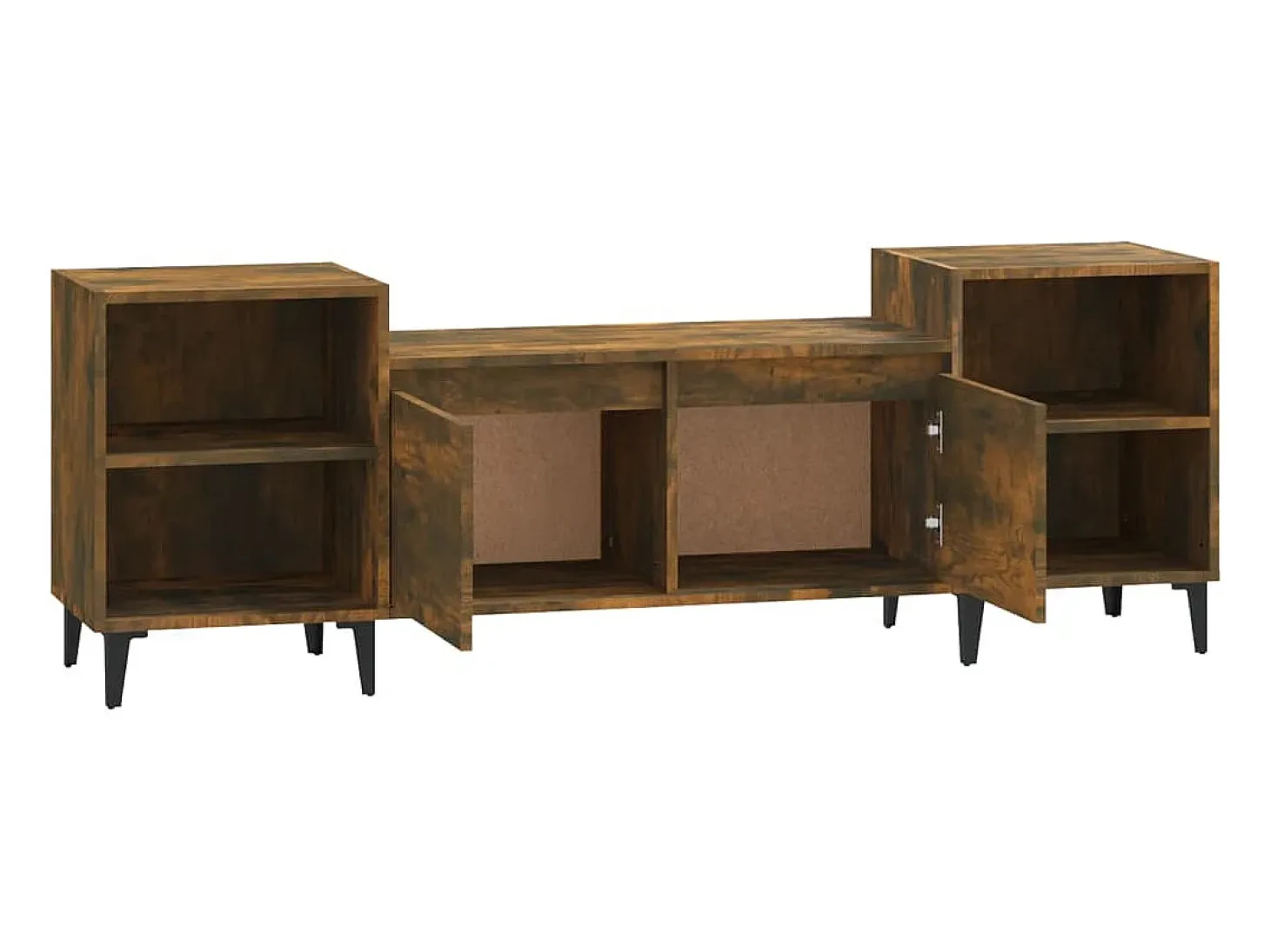 Blakely Mueble para TV madera contrachapada roble ahumado 160x35x55 cm