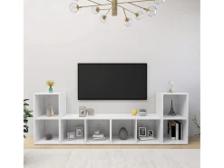 Blessington Muebles de salón 4 pzas madera ingeniería blanco 72x35x36,5 cm