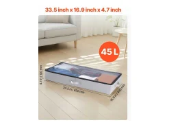 Bolsas de Almacenamiento SucceBuy para debajo de la Cama 2 Piezas 45 L, Organizador de Zapatos para debajo de la Cama con Tapas Transparentes
