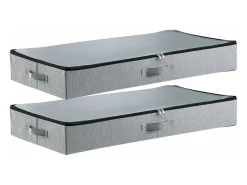 Bolsas de Almacenamiento SucceBuy para debajo de la Cama 2 Piezas 45 L, Organizador de Zapatos para debajo de la Cama con Tapas Transparentes