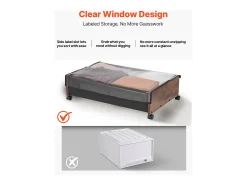 Bolsas de Almacenamiento SucceBuy para debajo de la Cama con Ruedas Bloqueables, Organizador de Zapatos para debajo de la Cama 2 Piezas de 65 x 46 x 18 cm