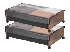 Bolsas de Almacenamiento SucceBuy para debajo de la Cama con Ruedas Bloqueables, Organizador de Zapatos para debajo de la Cama 2 Piezas de 65 x 46 x 18 cm