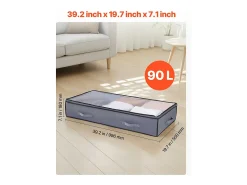Bolsas de Almacenamiento SucceBuy para debajo de la Cama 4 Piezas 90 L, Organizador de Zapatos para debajo de la Cama con Tapas Transparentes