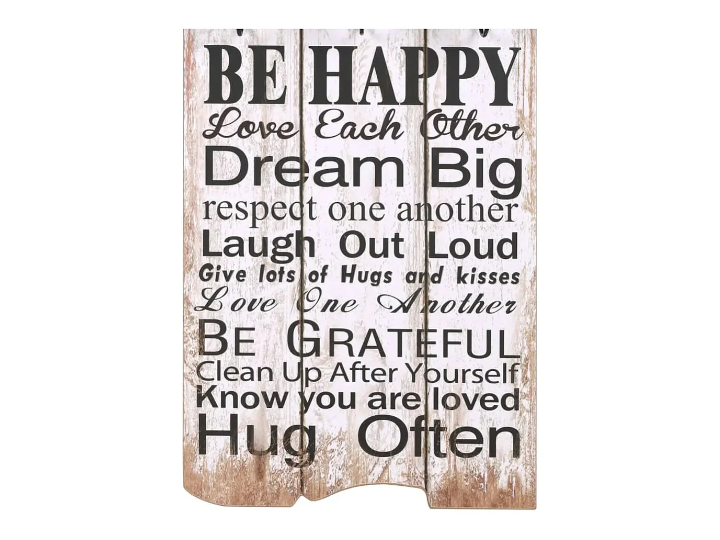 Borghild Perchero de pared FAMILY RULES con 6 ganchos 120x40 cm