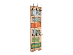 Borghild Perchero de pared LIVE LIFE con 6 ganchos 120x40 cm