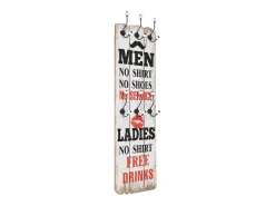 Borghild Perchero de pared MEN LADIES con 6 ganchos 120x40 cm