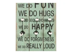 Borghild Perchero de pared HAPPY LOVE con 6 ganchos 120x40 cm
