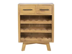 Botellero de madera de mindi, 15 botellas, ancho 60 x fondo 35 x alto 80 cm, AVEIRO