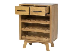 Botellero de madera de mindi, 15 botellas, ancho 60 x fondo 35 x alto 80 cm, AVEIRO