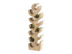 Botellero de madera de suar - 2 botellas - Ancho 28 x Alt. 100 cm - Natural - GUIMARAS