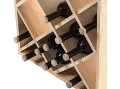 Botellero Loreo rejilla de madera marrón claro 2 piezas