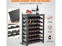 Botellero SucceBuy de Bambú Modular de 7 Niveles para 42 Botellas con Estante de Exhibición de Sobremesa