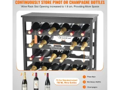 Botellero SucceBuy de Bambú Modular de 7 Niveles para 42 Botellas con Estante de Exhibición de Sobremesa