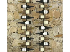 Botelleros de pared para 20 botellas 2 unidades metal negro ES404606
