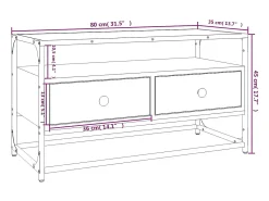 Bralir Mueble para TV madera contrachapada roble marrón 80x35x45 cm
