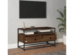 Bralir Mueble para TV madera contrachapada roble marrón 80x35x45 cm