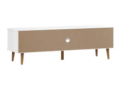 Brila Mueble de TV MOLDE madera maciza de pino blanca 158x40x49 cm