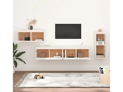 Brynjolf Muebles para TV 4 piezas madera maciza de pino blanco