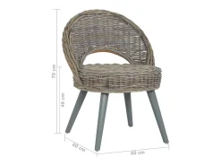 Butaca de ratán kubu gris