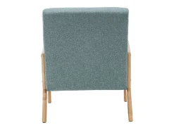 Butaca de 78x65x75 cm con estructura de madera y tela con cojín lumbar en verde Nicole