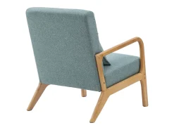 Butaca de 78x65x75 cm con estructura de madera y tela con cojín lumbar en verde Nicole