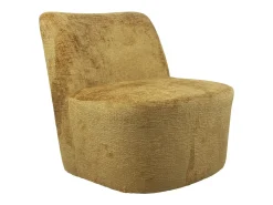 Butaca de 69x65x75 cm con mecanismo giratorio de 360º y estructura de madera mostaza Gian