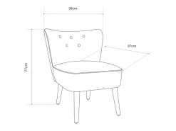 Butaca de 77x58x57 cm de tela antimanchas en color gris marengo y patas de madera Daven