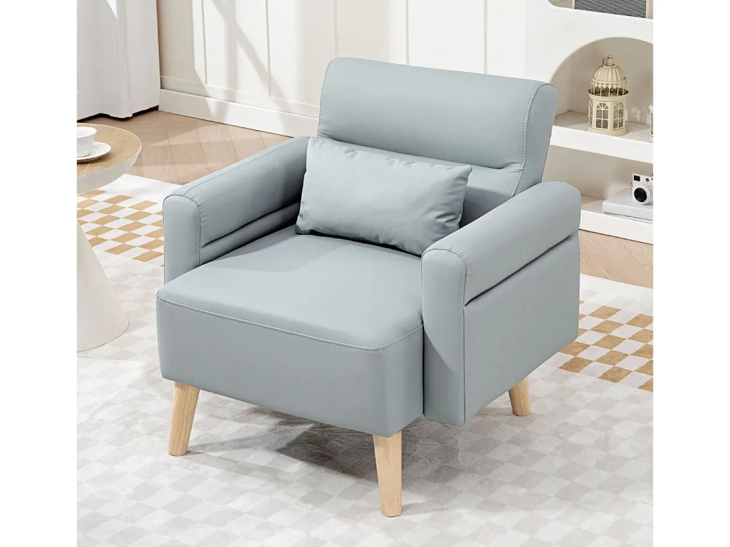 Butaca Esencie Homcom con cojín gris 78x77x78 cm