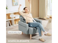Butaca Esencie Homcom con cojín gris 78x77x78 cm