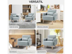 Butaca Esencie Homcom con cojín gris 78x77x78 cm