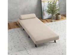Butaca Linda Homcom convertible en cama beige 75x75x70 cm