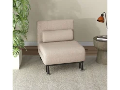 Butaca Linda Homcom convertible en cama beige 75x75x70 cm