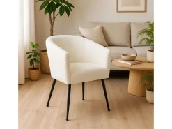 Butaca Melrose respaldo circular blanco 70x66x64 cm Adec