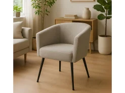 Butaca Melrose respaldo circular gris 70x66x64 cm Adec
