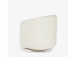 Butaca moderna giratoria de tela bouclé para salón Orav - Beige