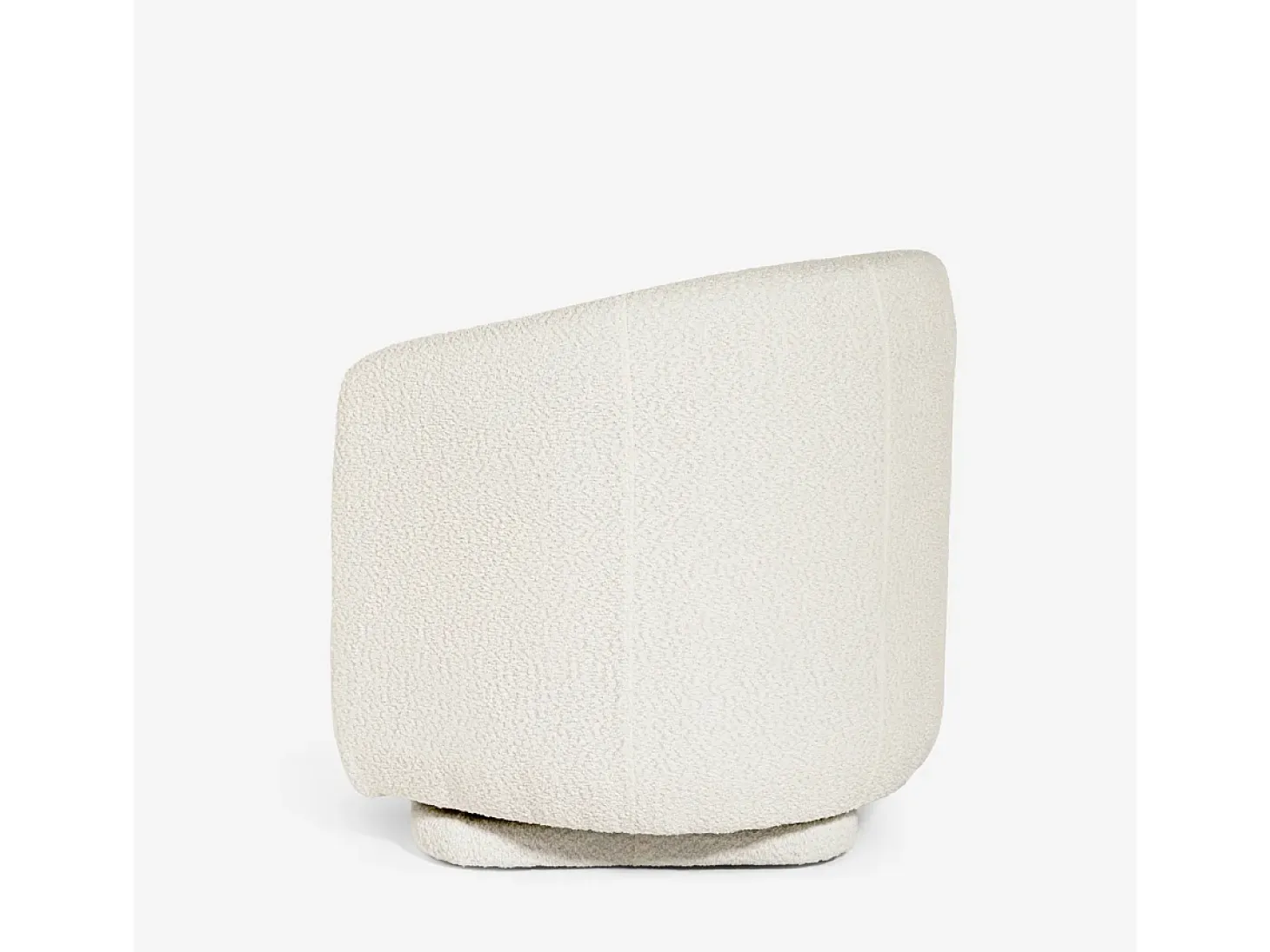 Butaca moderna giratoria de tela bouclé para salón Orav - Beige