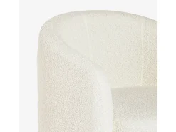 Butaca moderna giratoria de tela bouclé para salón Orav - Beige