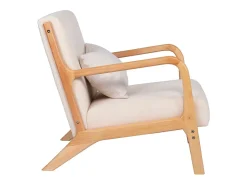 Butaca Tokio asiento acolchado tapizado microfibra beige/natural 72x65x83 cm Adec