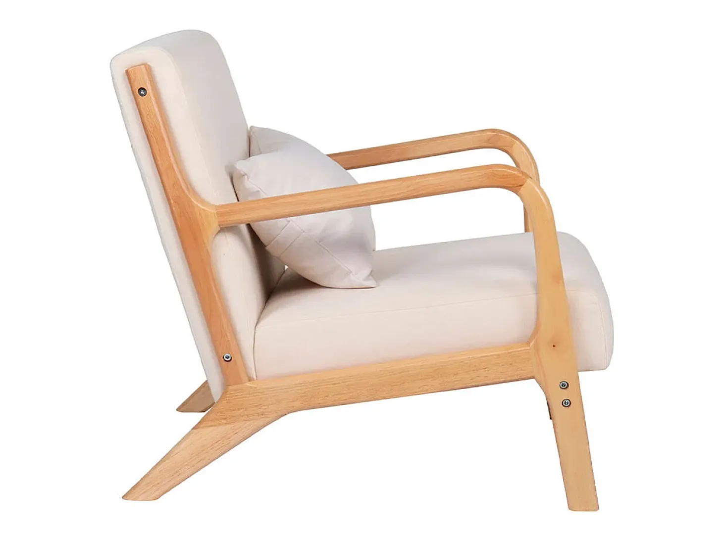Butaca Tokio asiento acolchado tapizado microfibra beige/natural 72x65x83 cm Adec