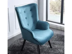 Butaca Voss diseño capitoné aguamarina 95x71x75 cm Adec