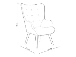 Butaca Voss diseño capitoné aguamarina 95x71x75 cm Adec