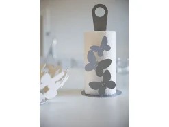 Butterfly - Portarrollos blanco de sobremesa, acero moderno para 3 rollos, baño y cocina, Fabricado en Italia
