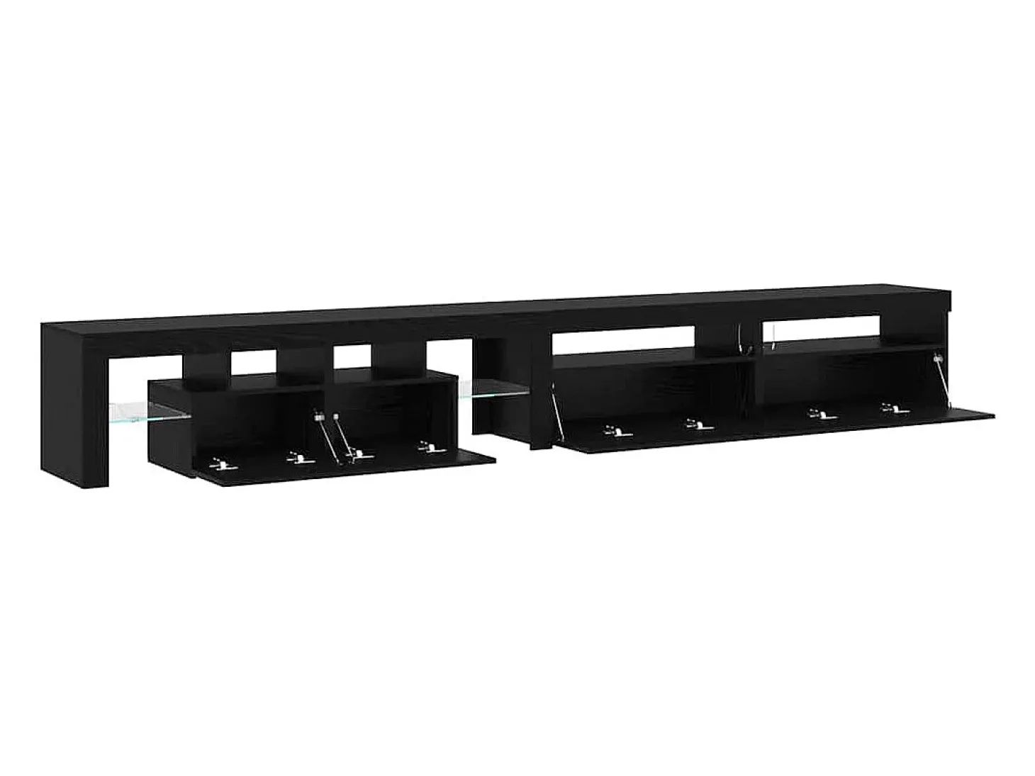 Cabinetes de Televisión 3 pcs Roble negro 290 x 36.5 x 40 cm