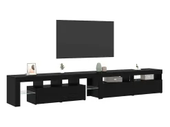 Cabinetes de Televisión 3 pcs Roble negro 260 x 36.5 x 40 cm